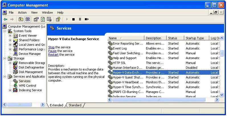 Hyper-V Integration Services running on a Windows XP guest