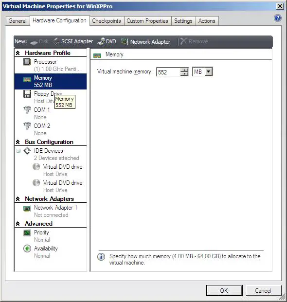 Viewing and changing the properties of a VMware vmx file inside the VMM Administrator Console