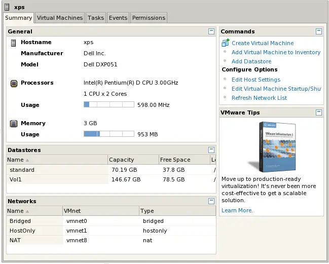 The VI Web Access Workspace in Host Mode
