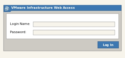 Logging in to the VMware Infrastructure Web Access interface