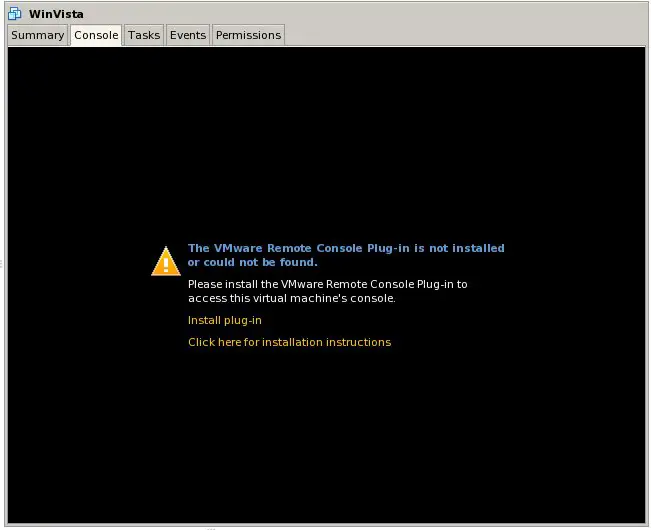 The VMware Remote Console Plug-in has not yet been installed on this web browser