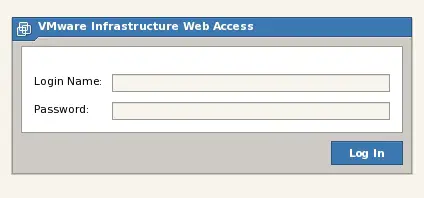 Logging into the VMware Server 2 VI Web Access Management Interface