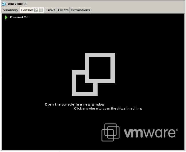 the VMware Remote Console when VM is powered on