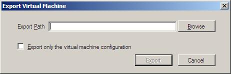 Exporting a Hyper-V Virtual Machine