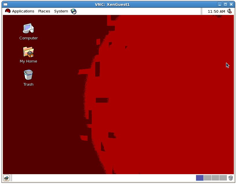 GNOME desktop running on a Xen domainU displayed in vncviewer