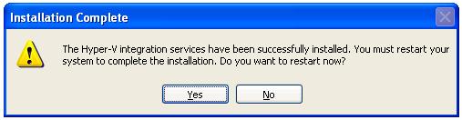 A successful Hyper-V Integration Services Installation