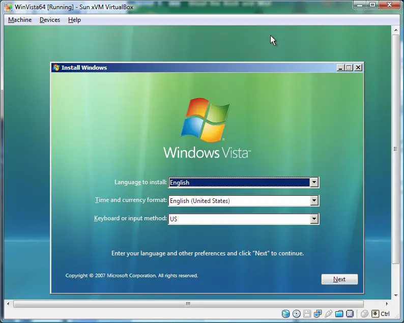 Virtualbox windows vm