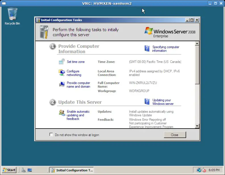 Windows Server 2008 running as a Xen HVM guest