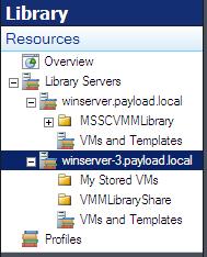 New library shares added to vmm library server