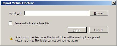 Importing a Hyper-V virtual machine