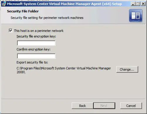 Configuring a VMM Agent Security Folder