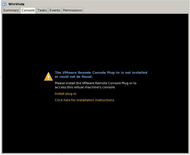 The VMware Remote Console Plug-in has not yet been installed on this web browser