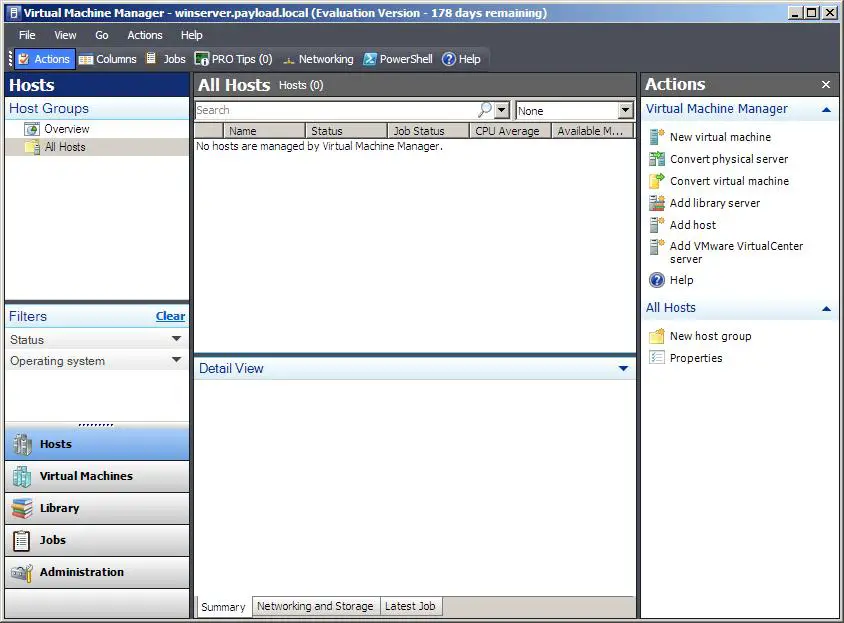 The VMM Administrator Console