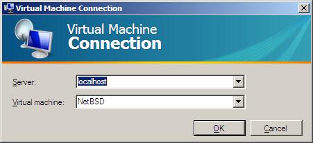 The Hyper-V VMConnect login dialog