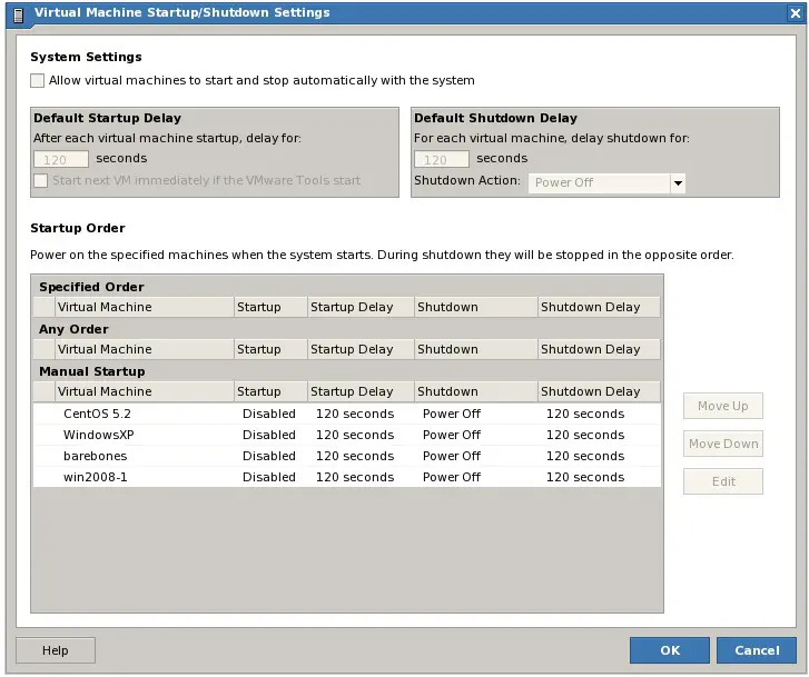 Configuring VMware Server 2.0 host-wide Vm startup/shutdown settings